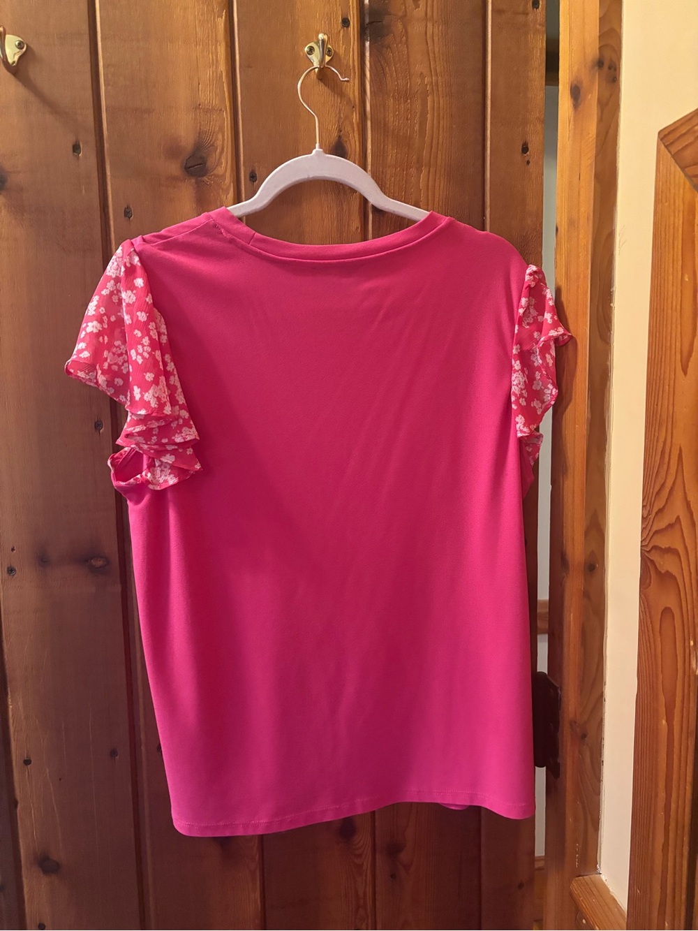 CeCe Pink Ruffle Sleeve Blouse - Picture 4 of 4